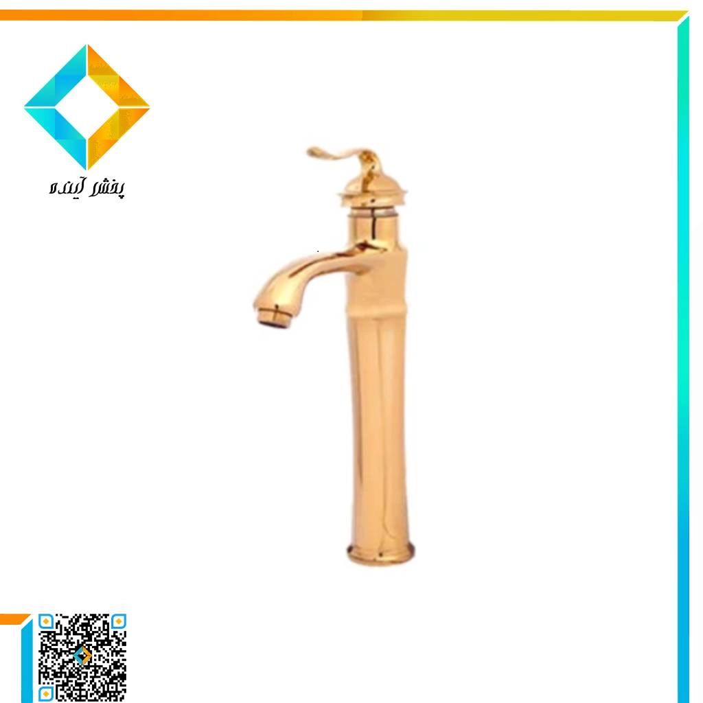 شیر روشویی پایه بلند راپیدو مدل مینیاتور طلایی