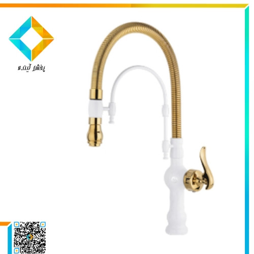 شیر ظرفشویی شاوری فنری نوتریکا مدل رادین سفید طلایی