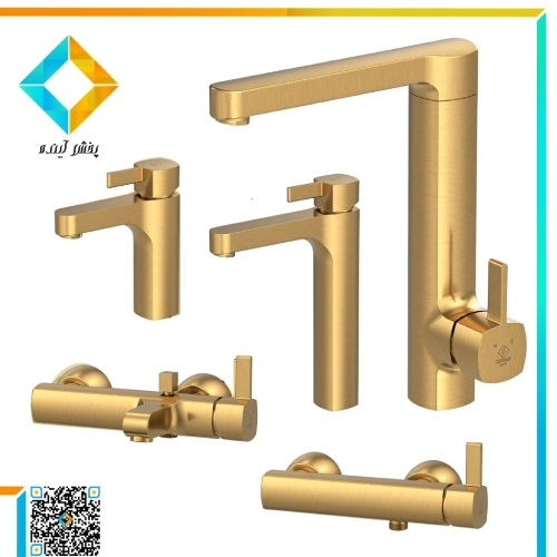 ست شیرآلات کاویان مدل ساتین طلامات