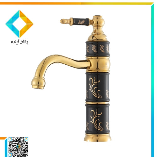 شیر روشویی کیان مدل کاترین مشکی طلایی